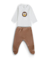 Offwhite Brown Newborn soft Set – Long Sleeve